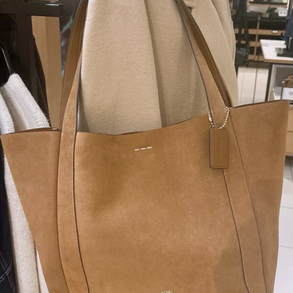 Coach Brown Suede Tote Bag